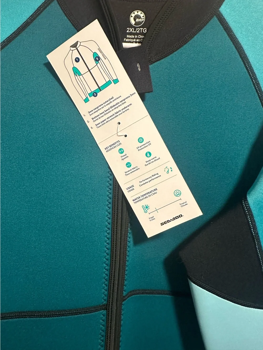 Sea Submersible Men's Montego Swim Jacket in Teal/Light Blue